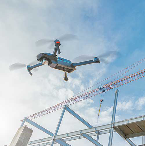 Drone on contruction site